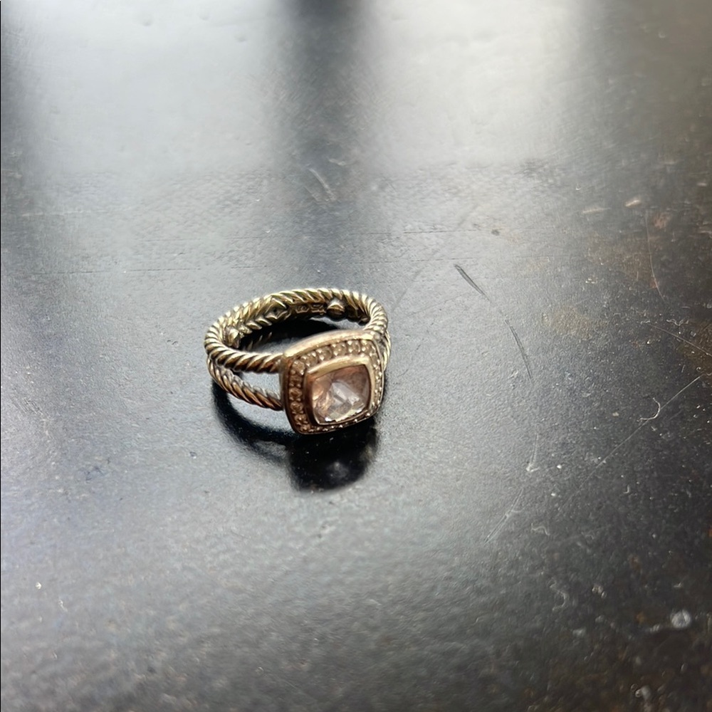 David Yurman Petite Albion Ring with Morganite and Diamonds